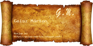 Geisz Márton névjegykártya
