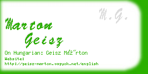 marton geisz business card